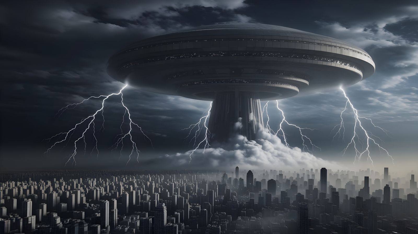 Cosmic Horror in a Dark, Cyberpunk Cityscape