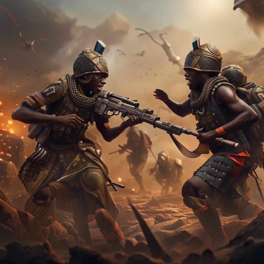African Soldiers fighting for freedem