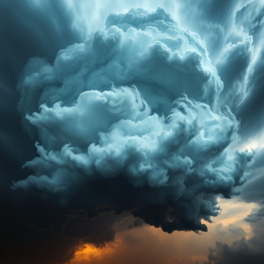 Ominous Storm Cloud with Kinetic Energy in HDR