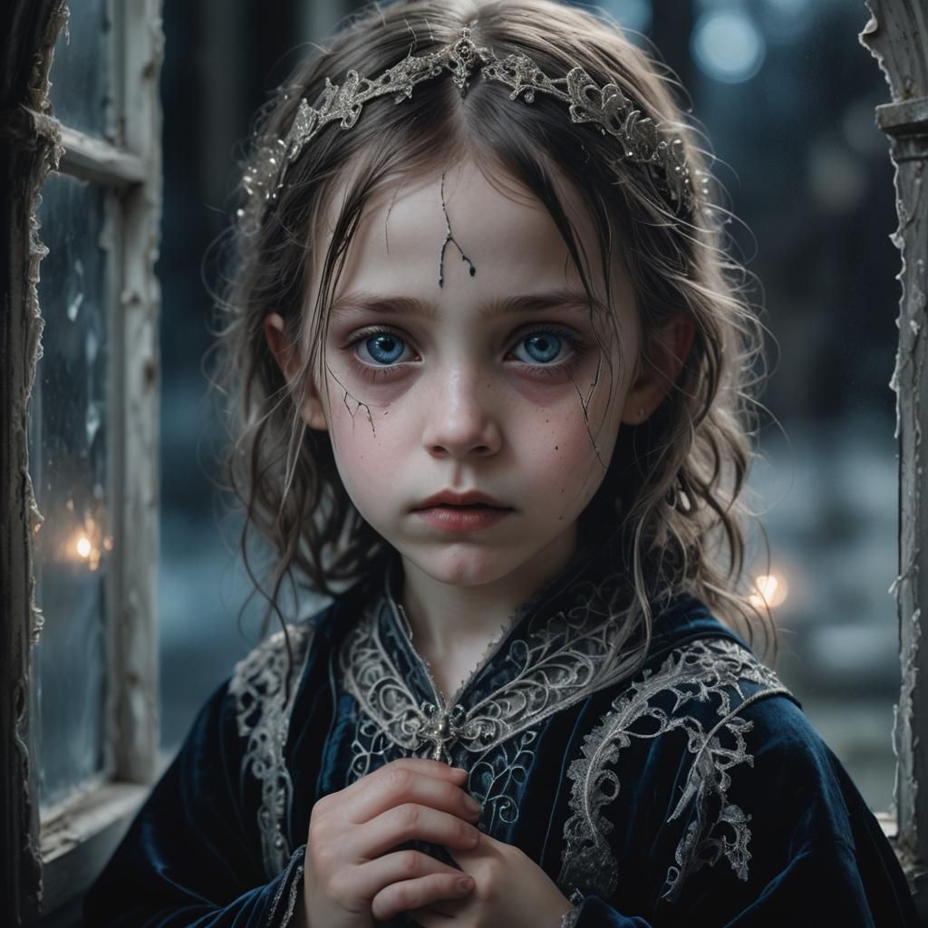 Hyper-realistic portrait photography. Close up. A beautiful ...