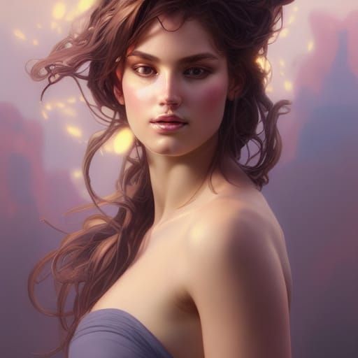 Aphrodite Portrait in Art Nouveau Style
