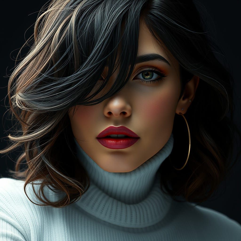 Mystical Brunette in Enchanting Landscape