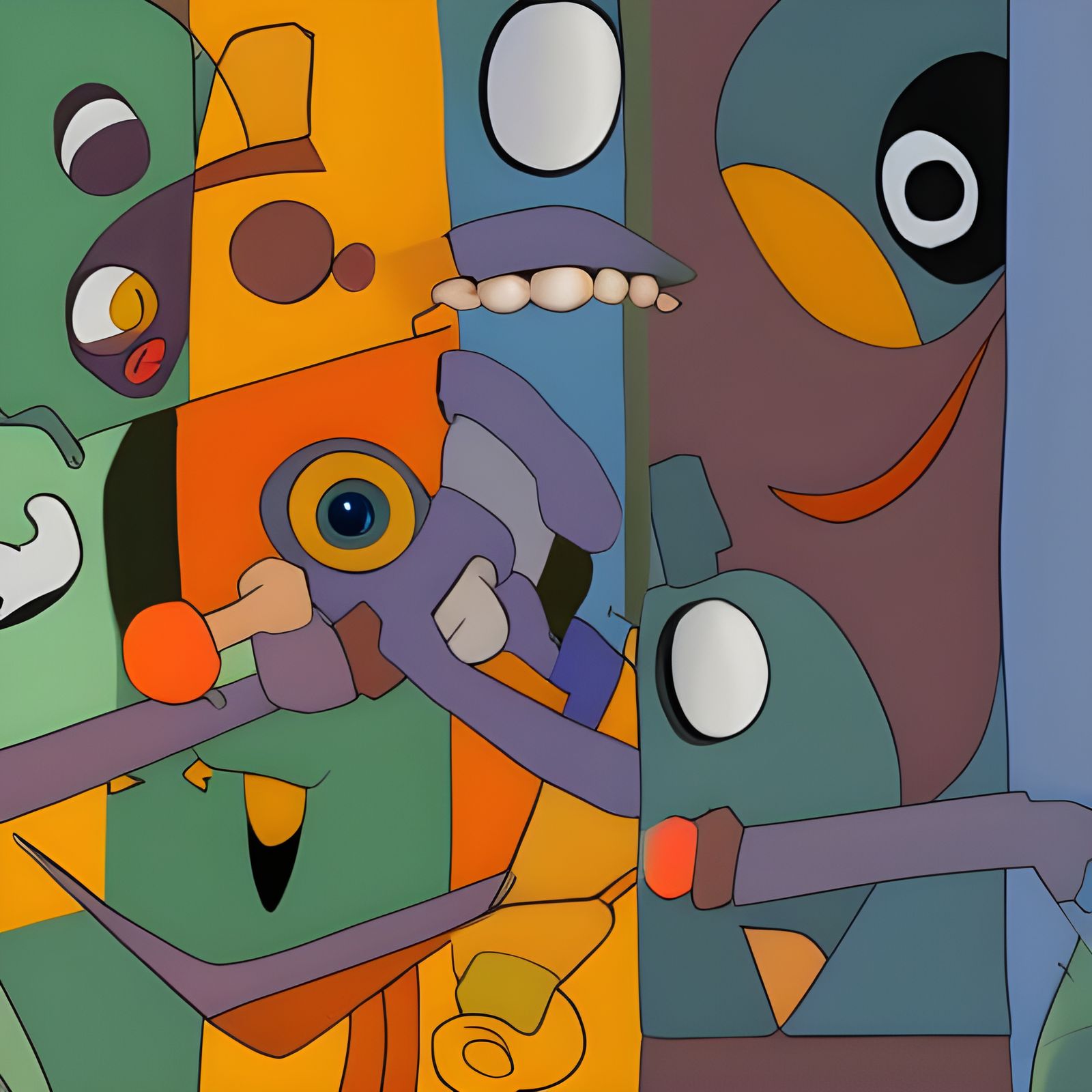 Grotesque Cartoon Aliens in 3D Render