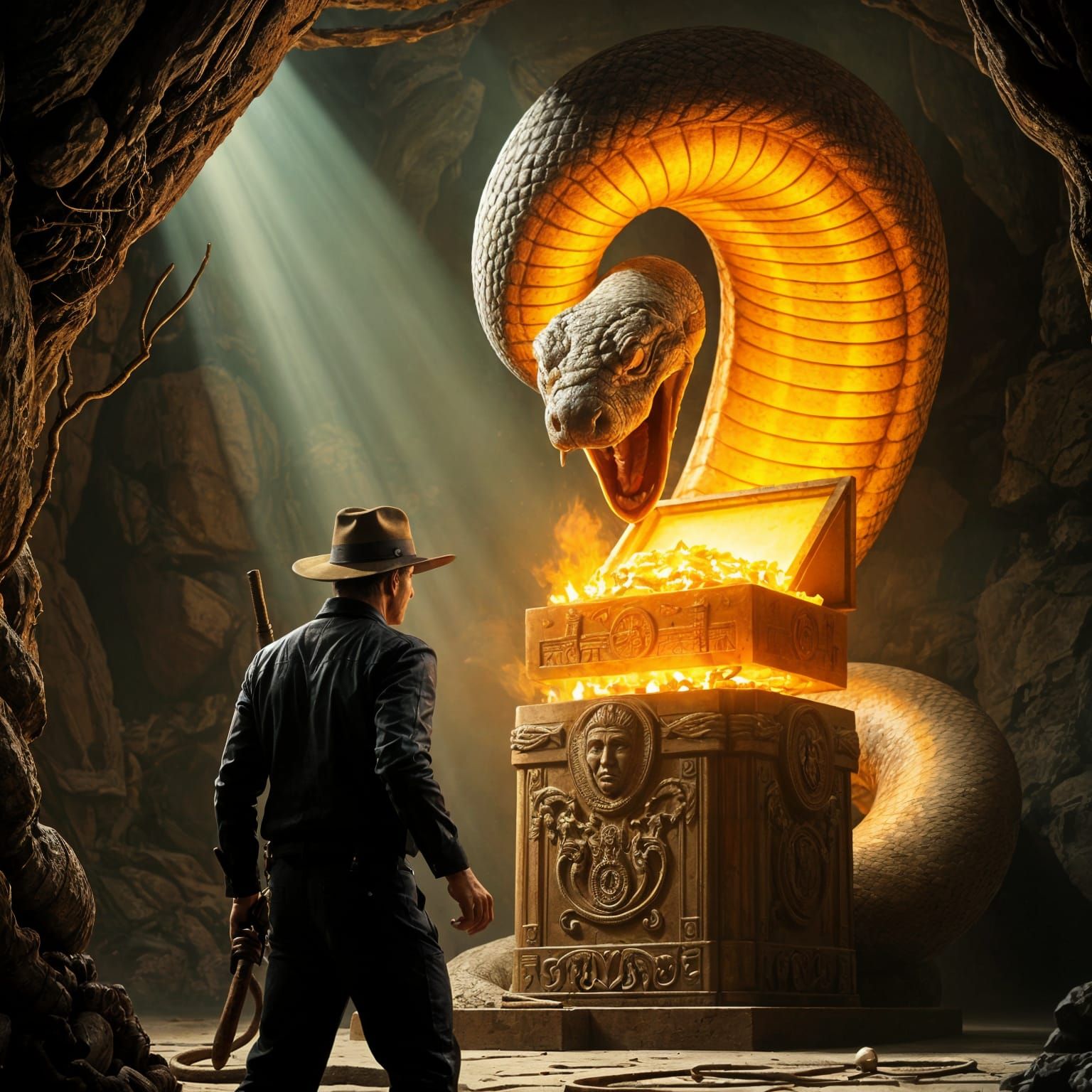 Giant Cobra Guards Treasure Chamber