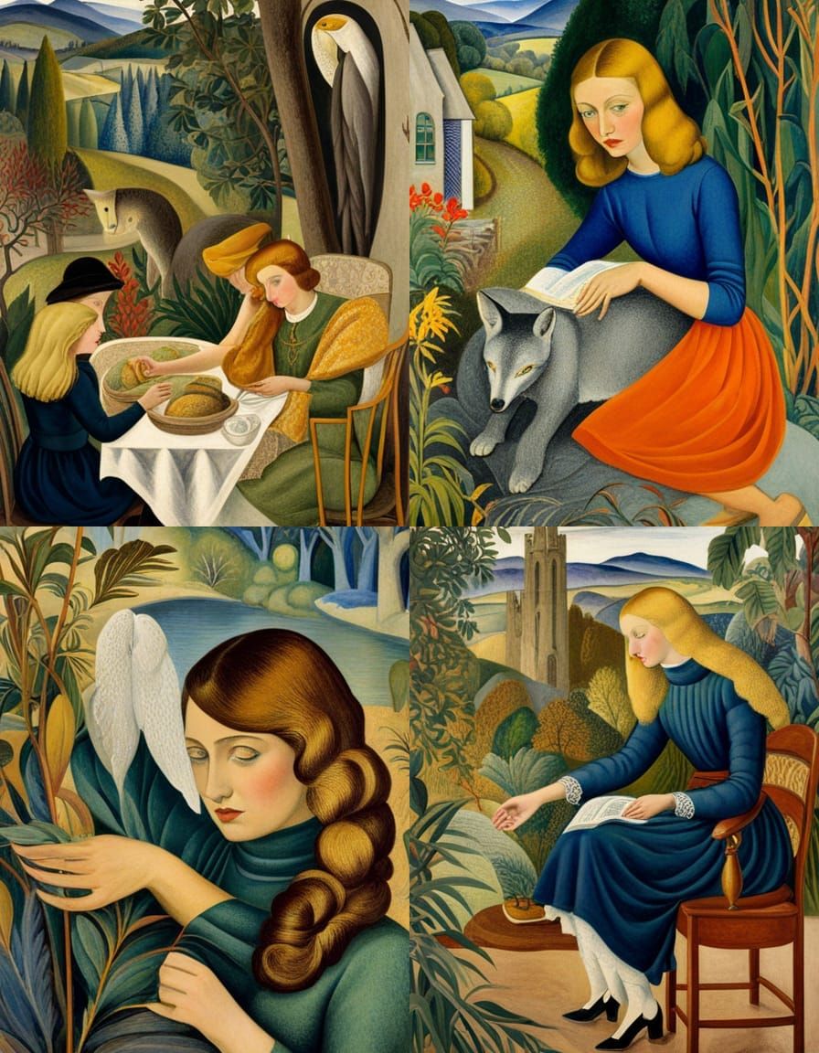 Modernist Portrait in Dora Carrington Style