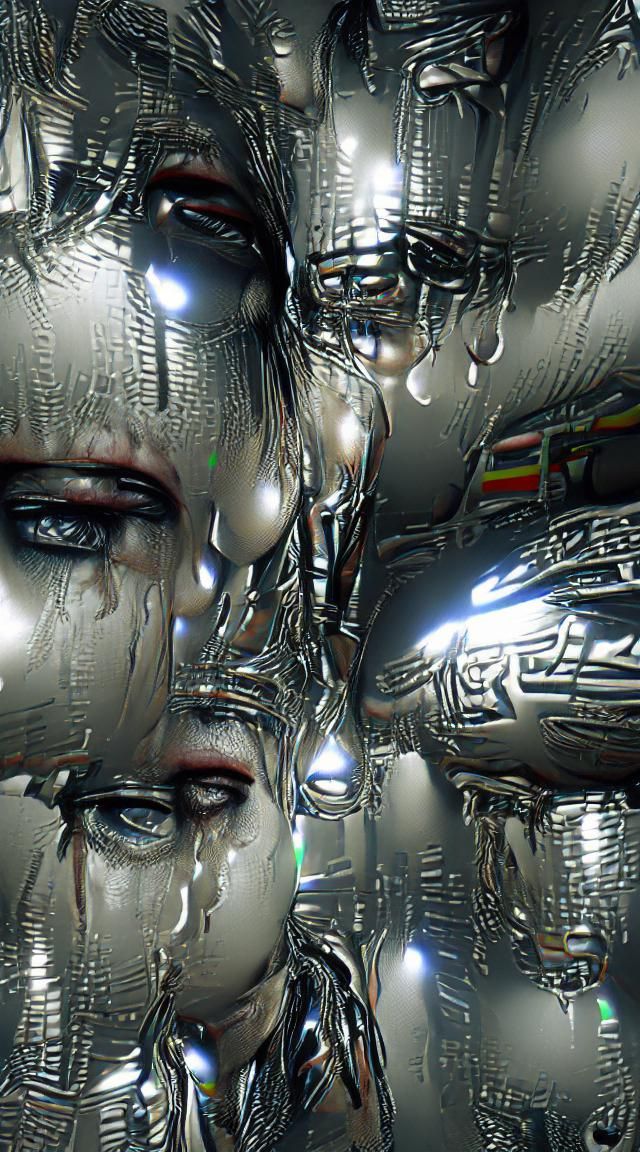 Chrome Tears: Cyberpunk Liquid Metal Rendering