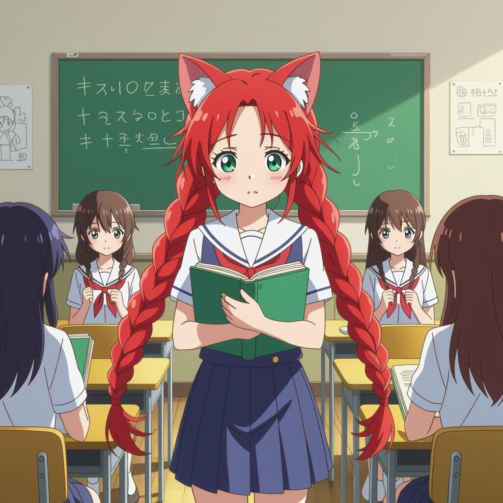 Nervous Catgirl's First Day, Anime Style