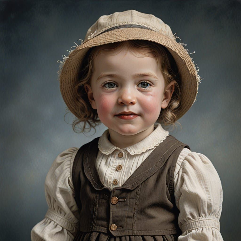 1916 Portrait of a One-Year-Old American Girl