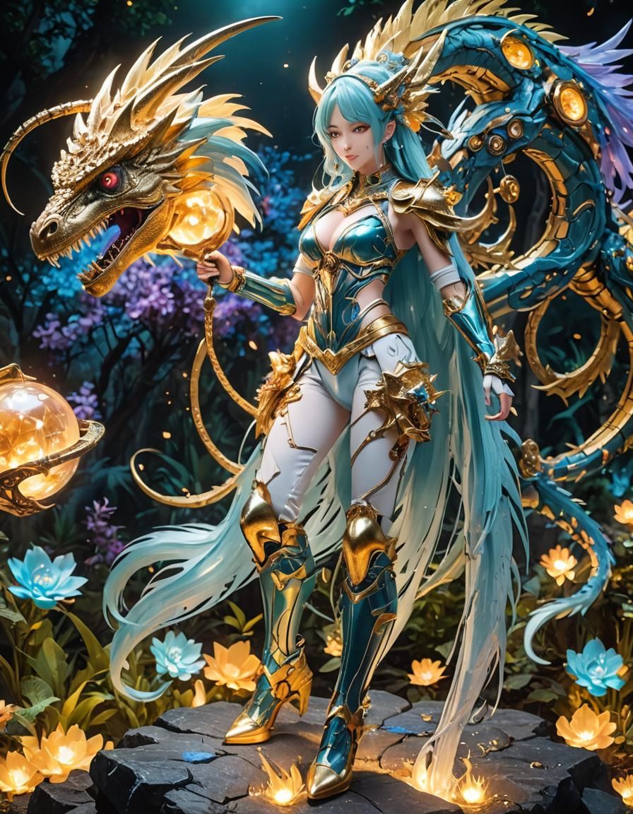 Chimera Girl with Slime Body and Metal Skeleton