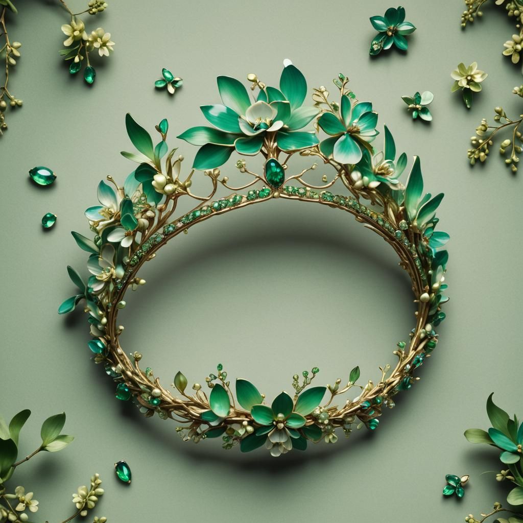 Orchid Tiara with Emeralds and Opals, Cinematic Film