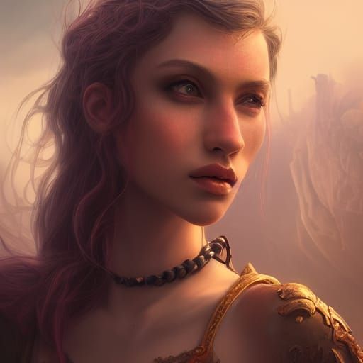 Detailed Matte Painting of Fantastical Portraits