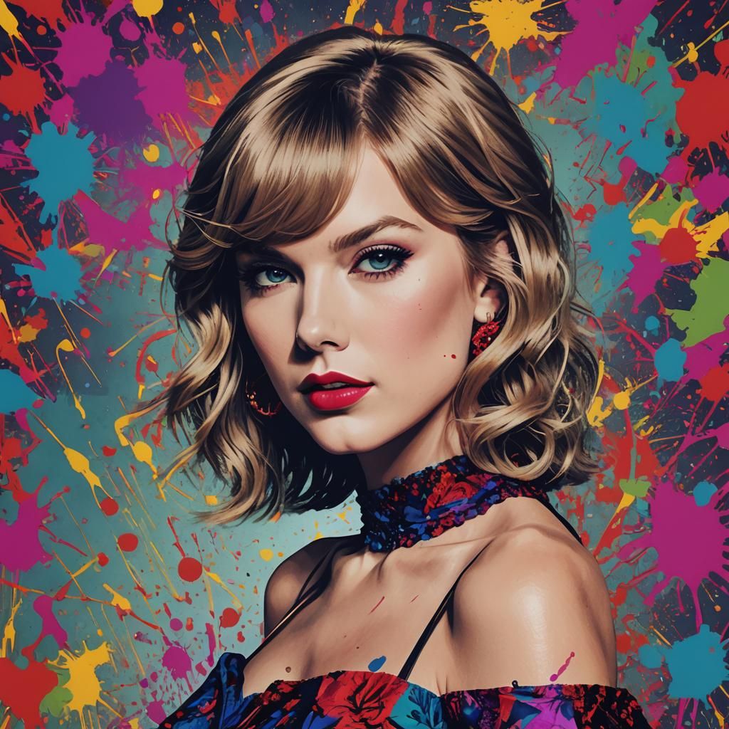 Taylor Swift in a Andy Warhol style