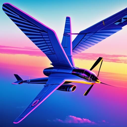 Synthwave Flight: Neon Retro Beauty