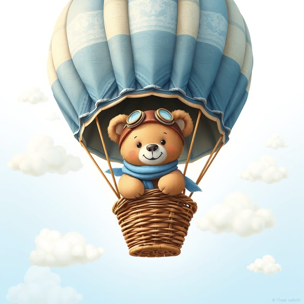 Teddy Bear Hot Air Balloon Piolet