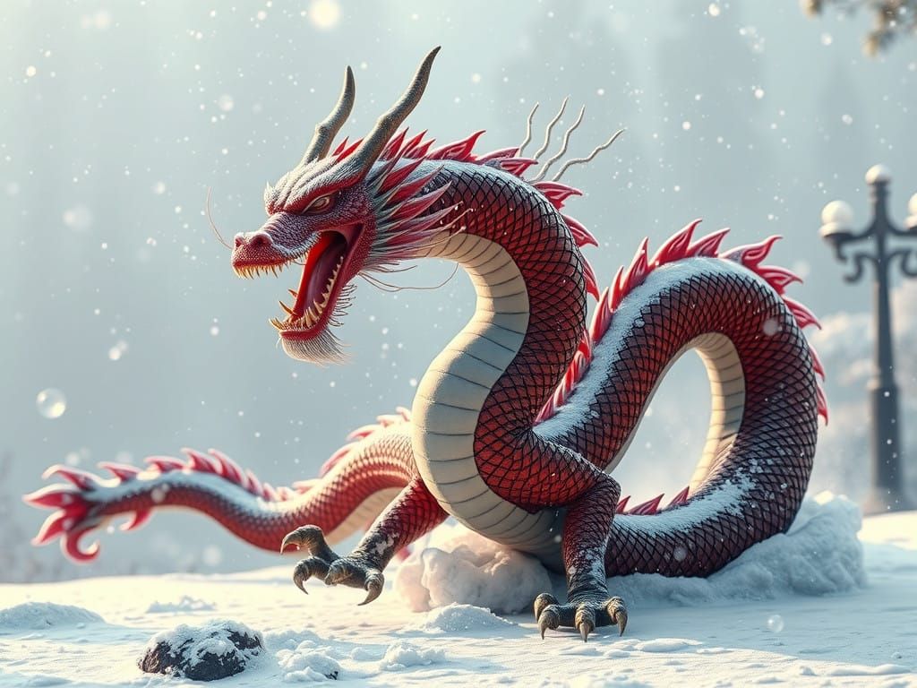 Fierce Dragon in Traditional Japanese Style