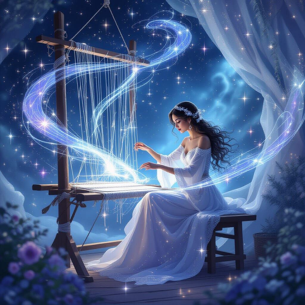 Celestial Artisan Weaving Dreams from Starlight