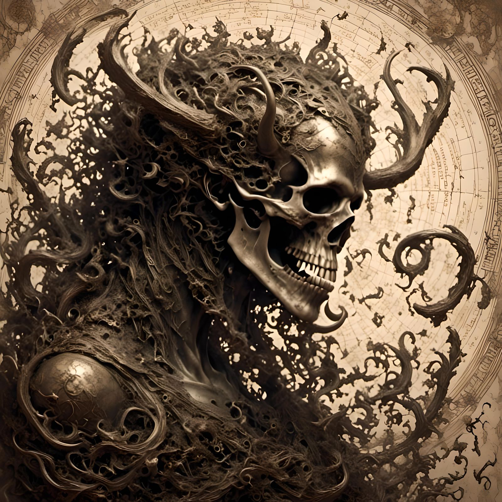 Surreal Horror Portrait in Dark Fairytale Style