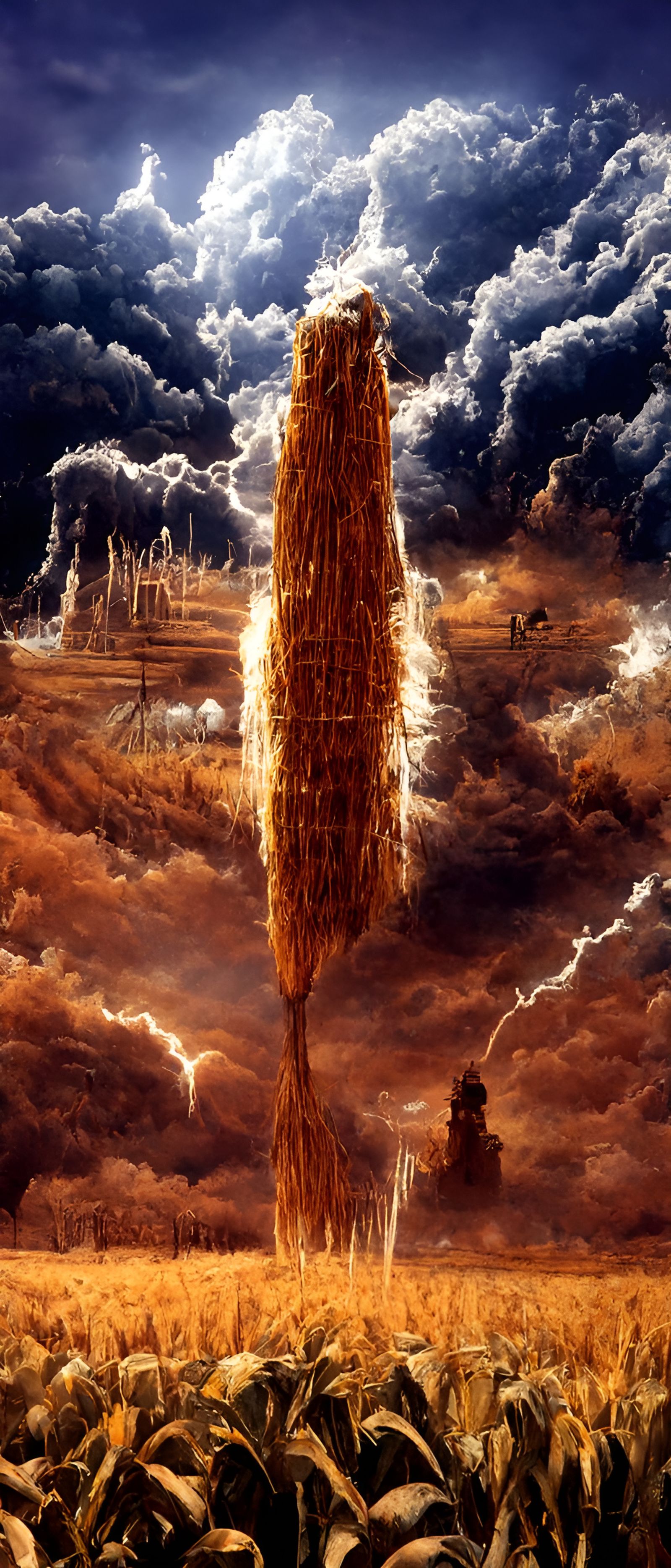 Lightning over Golden Cornfield: Hyperdetailed Art