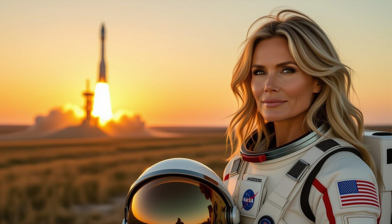 Astronaut on Steppe at Dawn