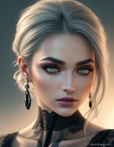 Glamorous Woman in Dusk: High-Fashion Portrait