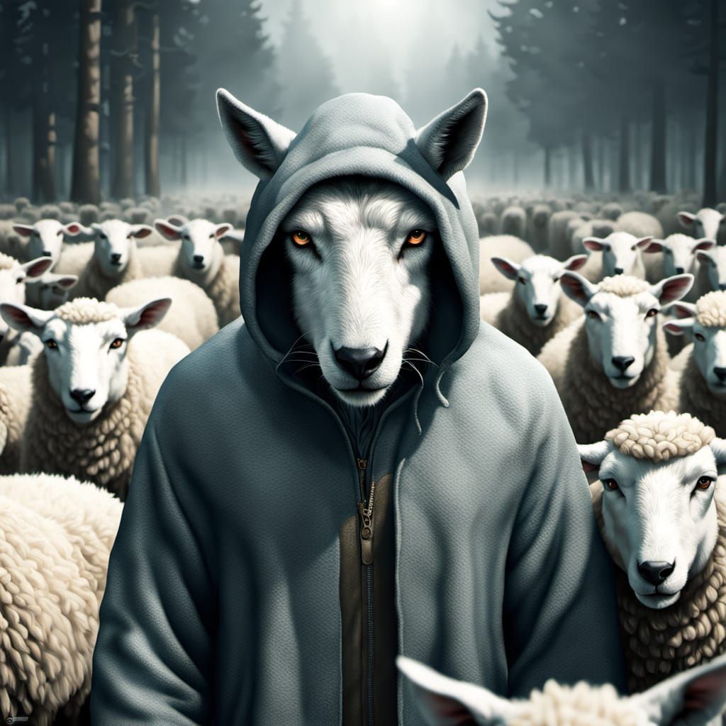 Wolf in Sheep's Clothing Among Herd