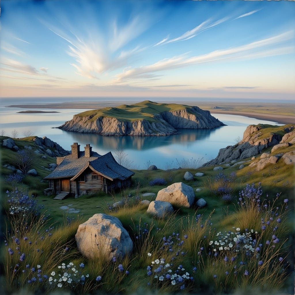 Ink Wash Painting with Delicate Tonal Variations