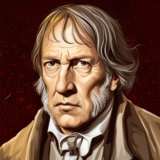 Hyperrealistic Portrait of Hegel in Splash Art Style