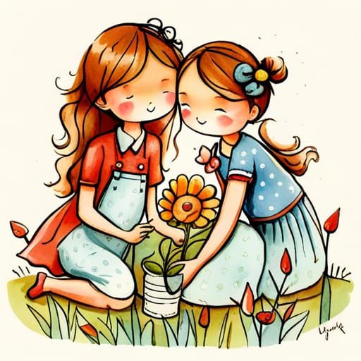 Garden of Friendship in Sarah Kay Style