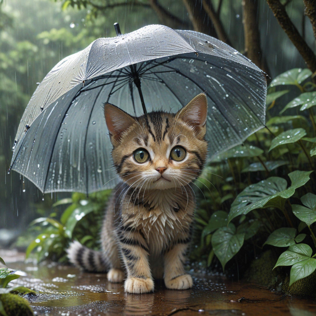 Umbrella cat