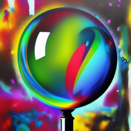 Graffiti Art Crystal Ball in Spray Paint Style
