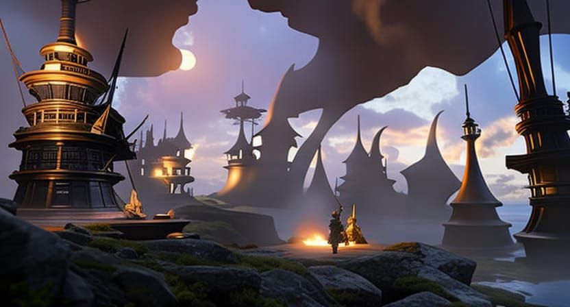 Epic Pirate Ships in Dramatic Digital Painting