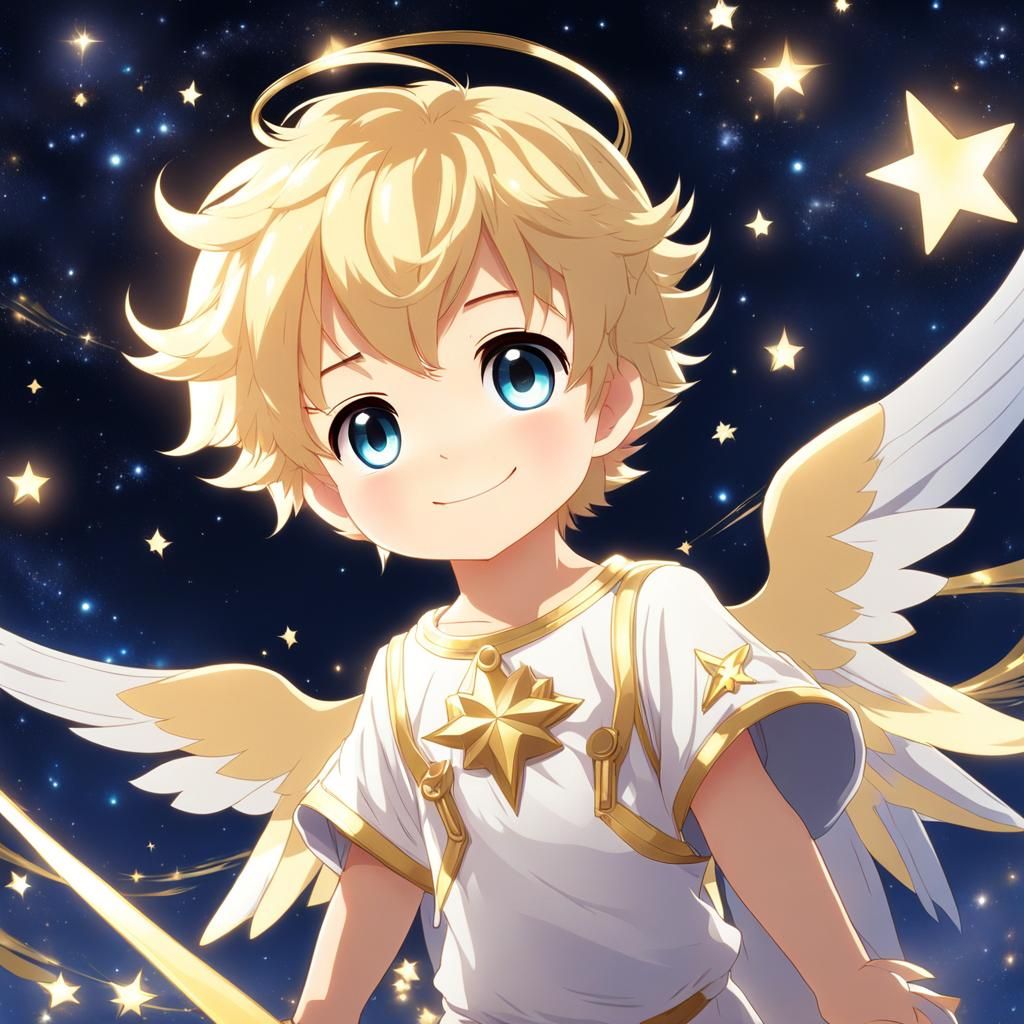 Chibi Angel Boy in Dreamcore Style