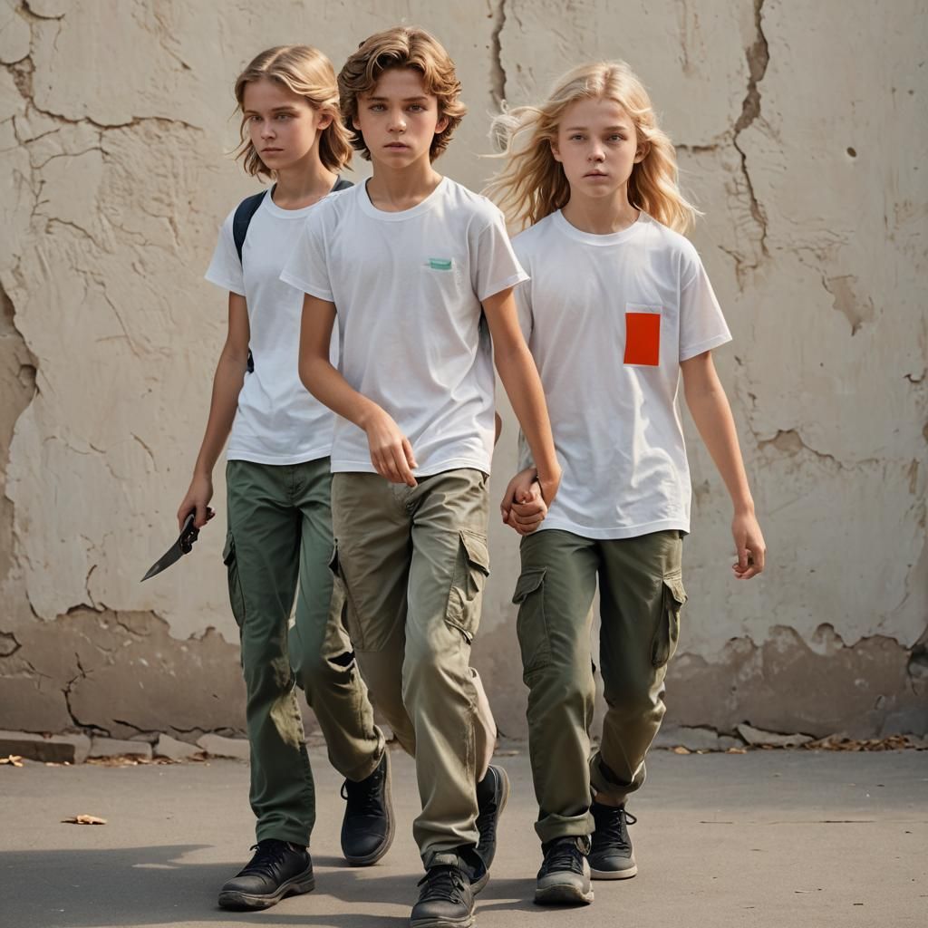 Runaway Children Portrait Inspired by Digital Art