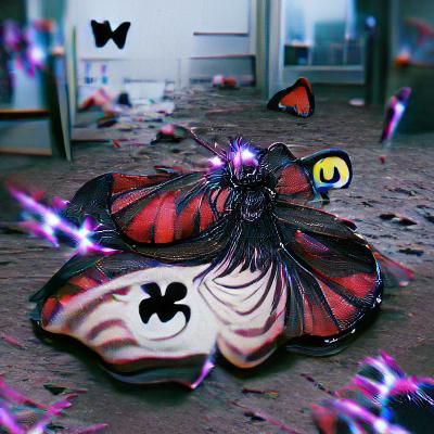 Ominous Butterfly with Dark Patterns