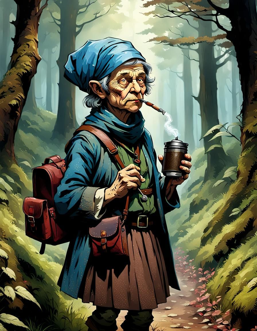 Weary Halfling Matron on a Secret Forest Path
