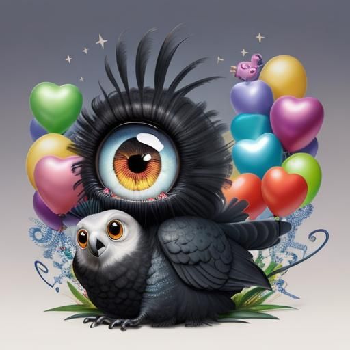 Whimsical Surreal Eyeballs Floating in Urban Scene