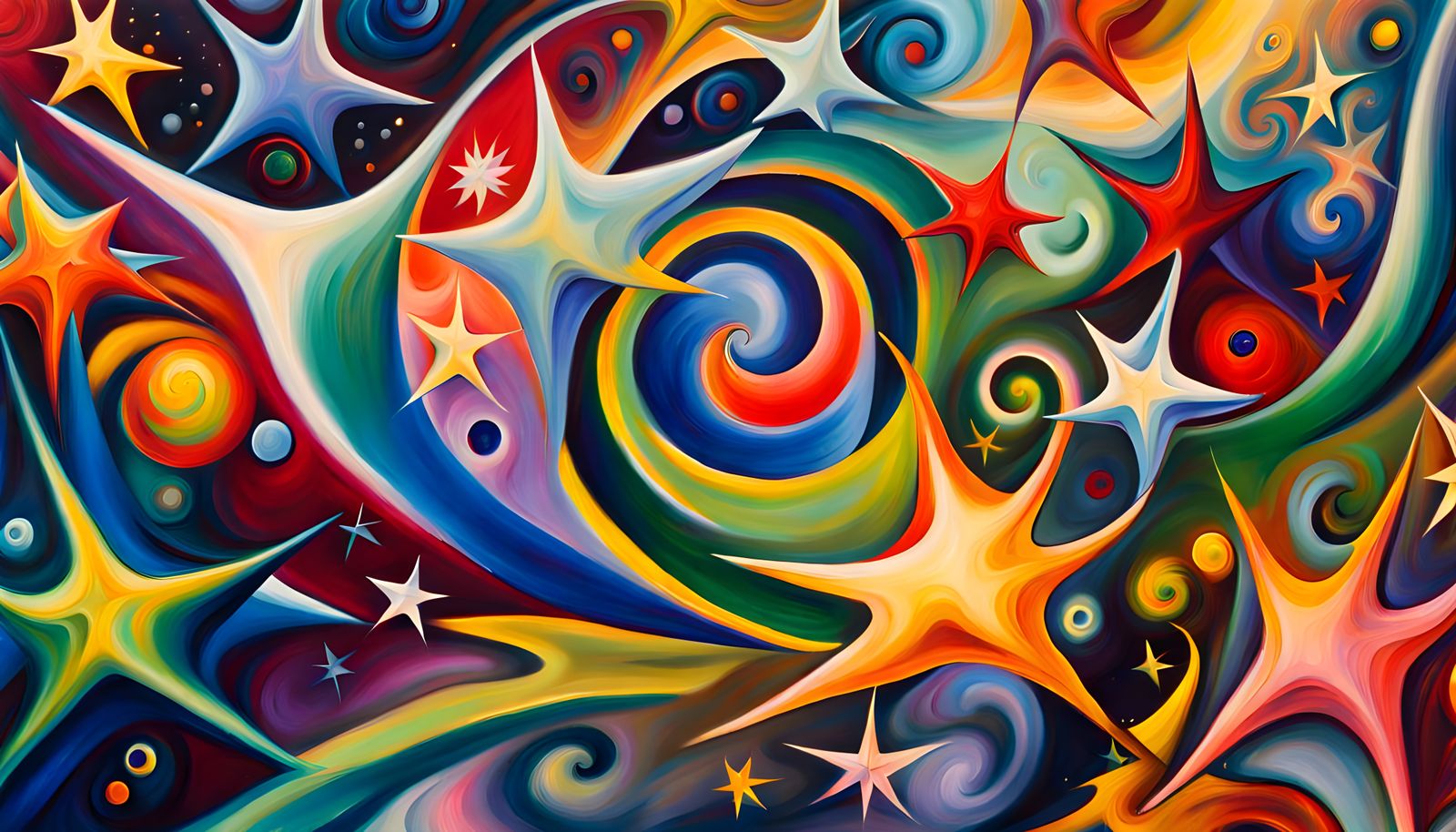 Cosmic Protostar Cluster in Abstract Expressionism