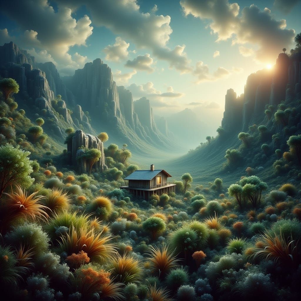 Alien Valley Cabin in Lush Foliage