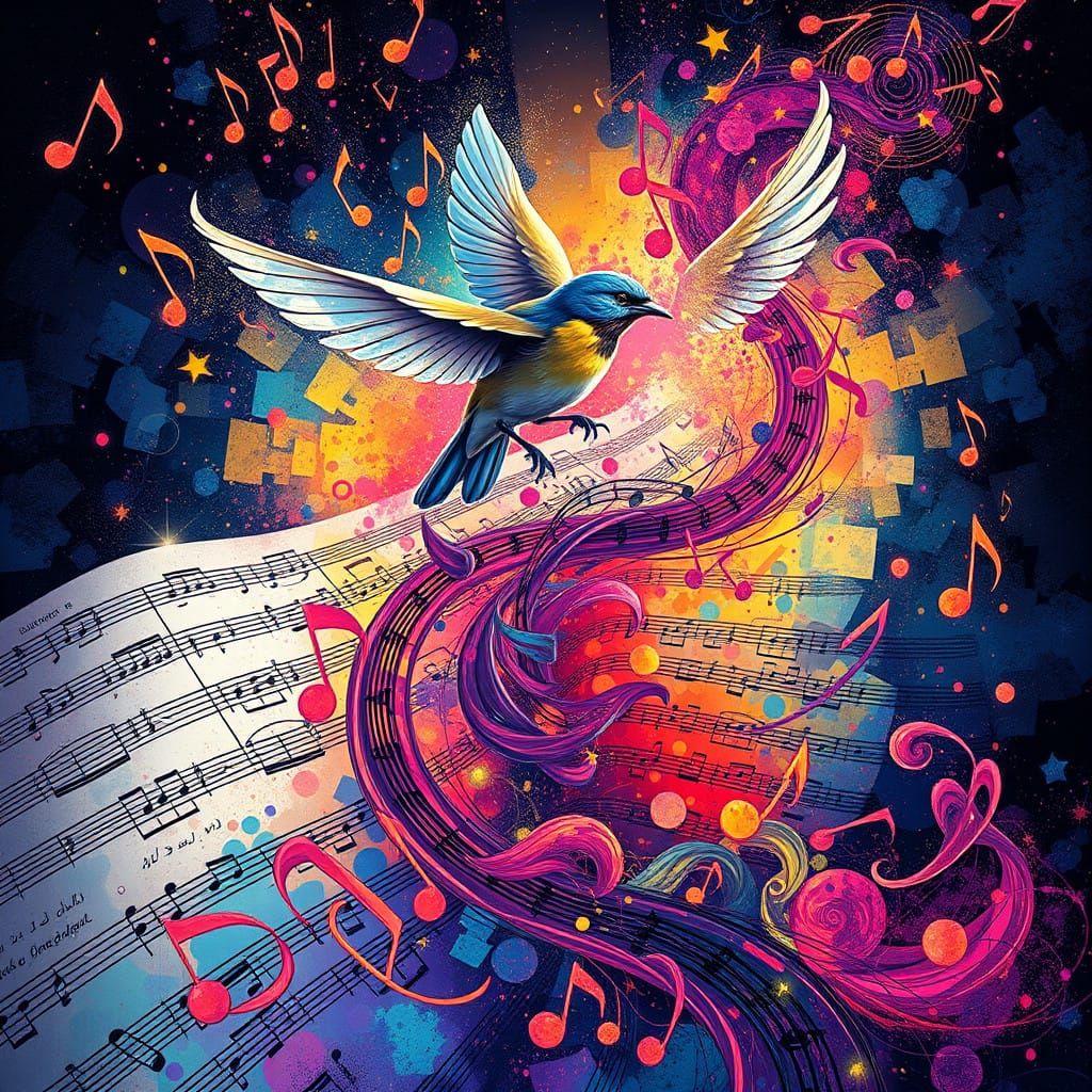 Hyperrealistic Music Score Unfolds in Dynamic Color