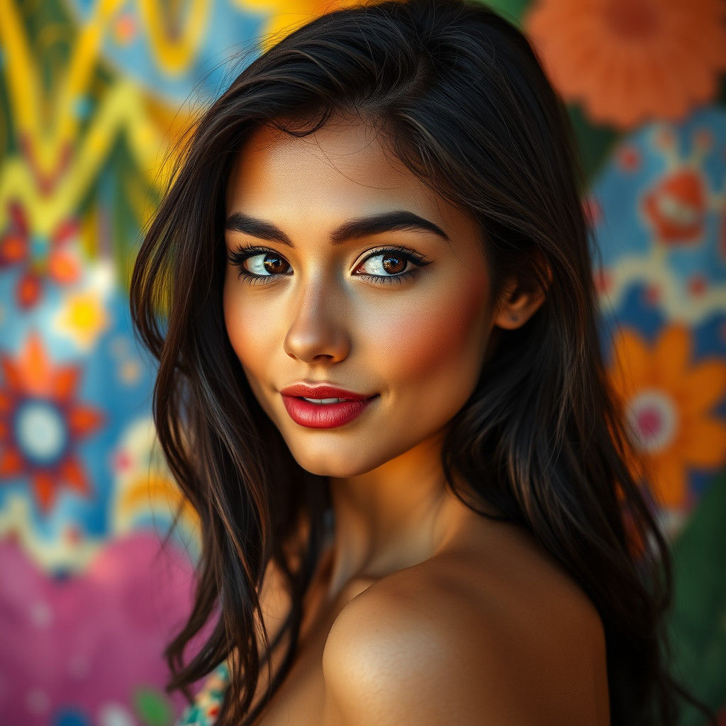 Brazilian Beauty Portrait with Hyperrealistic Details