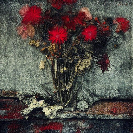 Distressed Post-Apocalyptic Vase with Forgotten Flowers