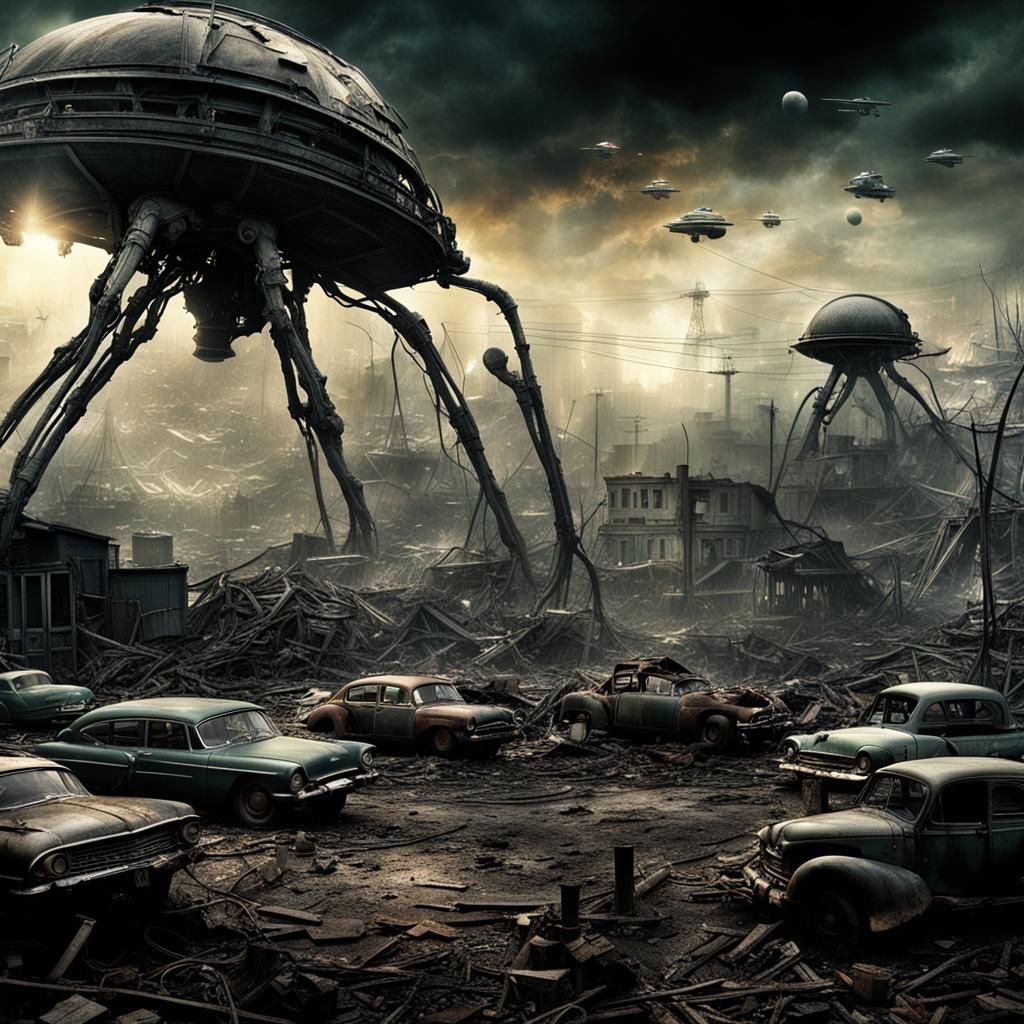 War of the Worlds: Hyperrealistic Cinematic Scene