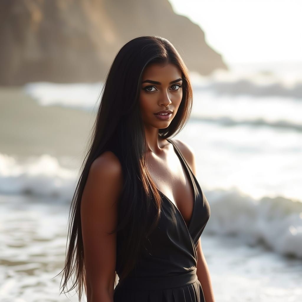 Elegant Black Woman in Soft Focus