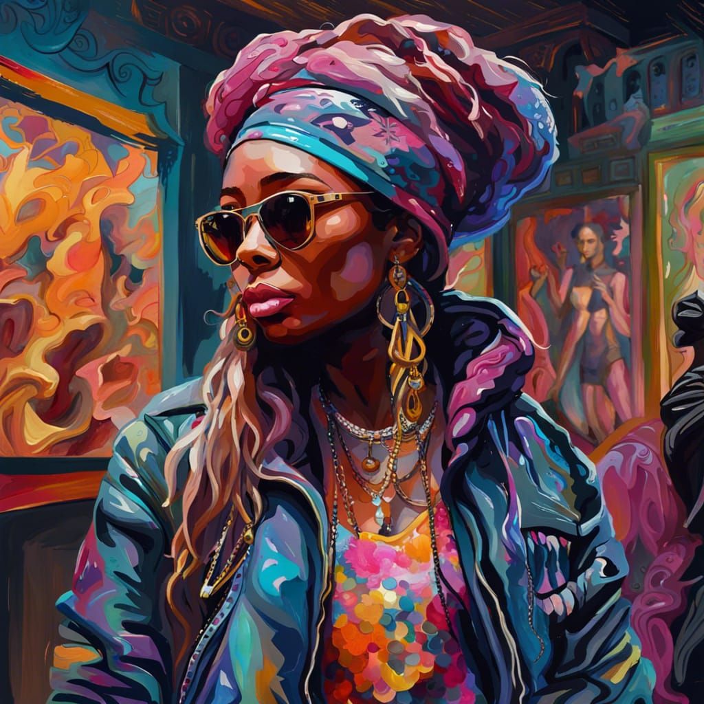 Girl in Hip Hop Fashion: Graffiti Art Style