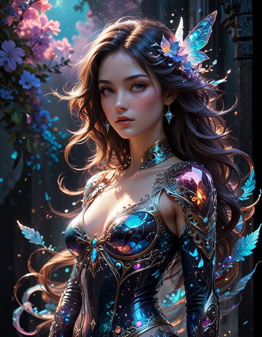 Ethereal Goddess in Dreamy Landscape