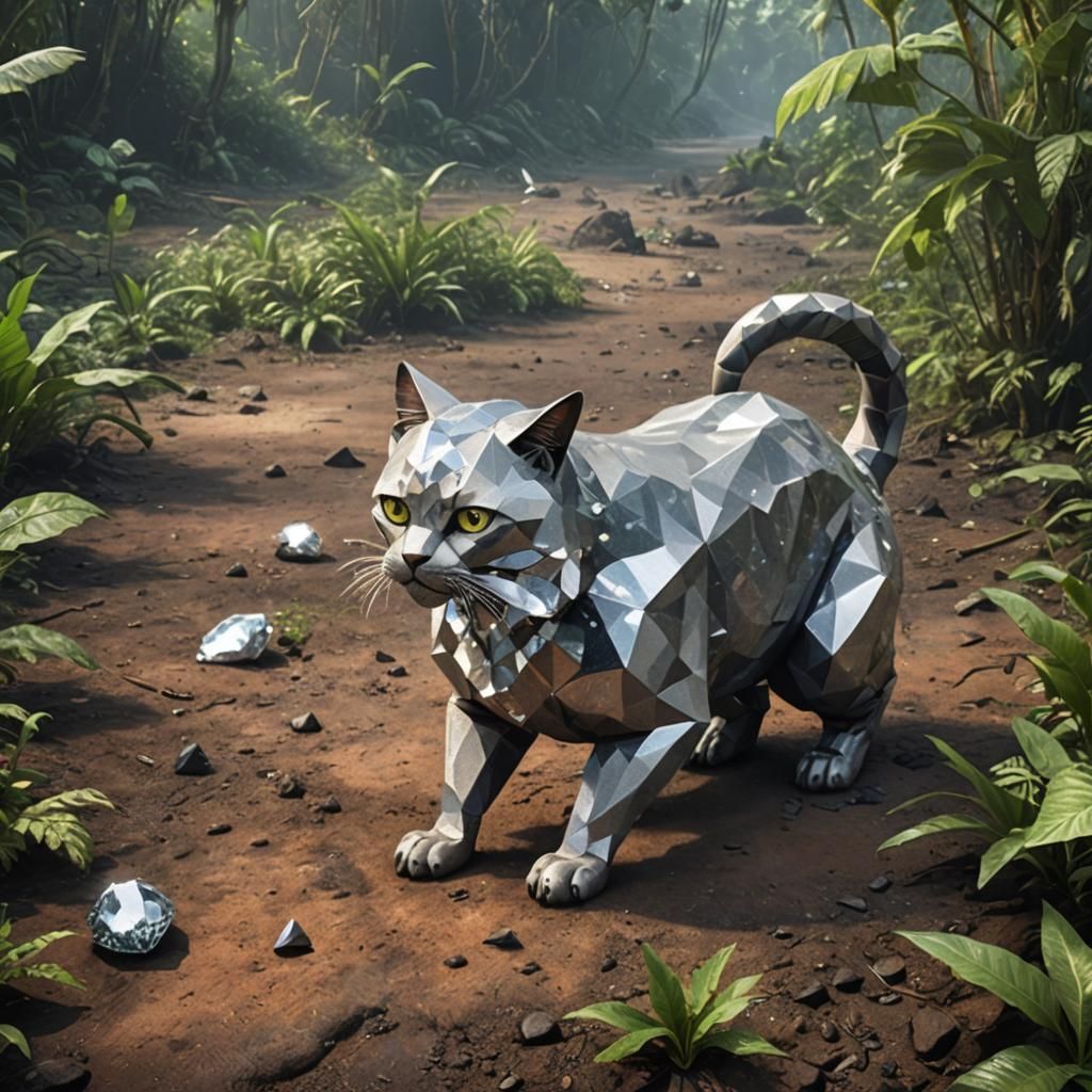Diamond Cat Hunting on Alien Jungle Planet