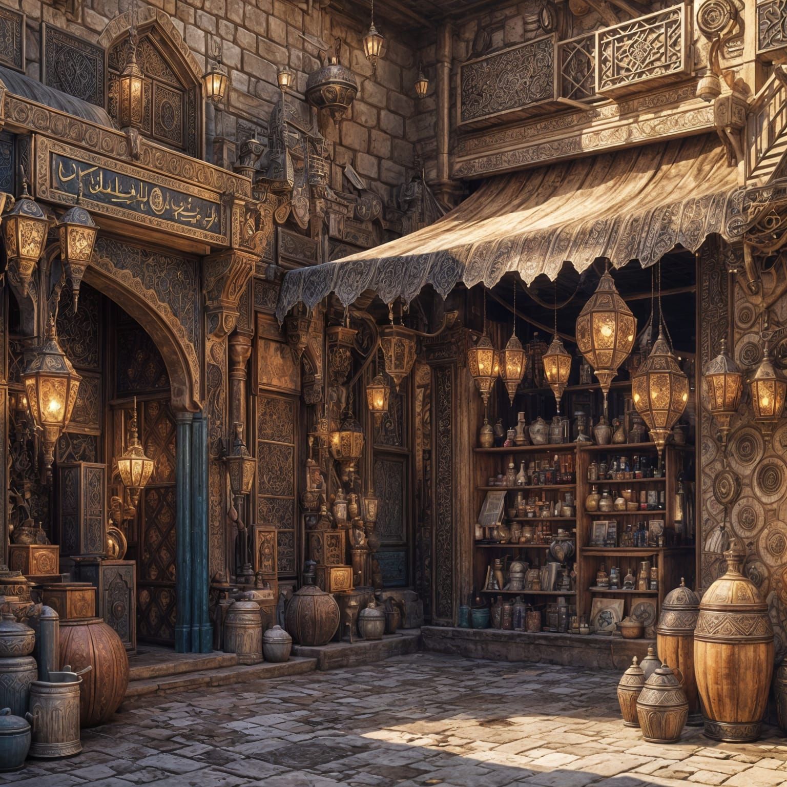 Fantastical Arabian Streets in Detailed Matte Painting