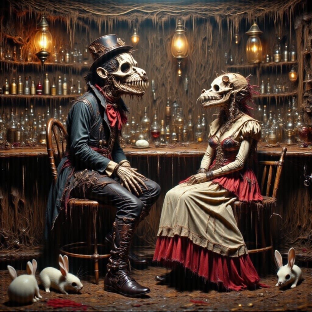 Alice in Wonderland Bar Scene with Mad Hatter