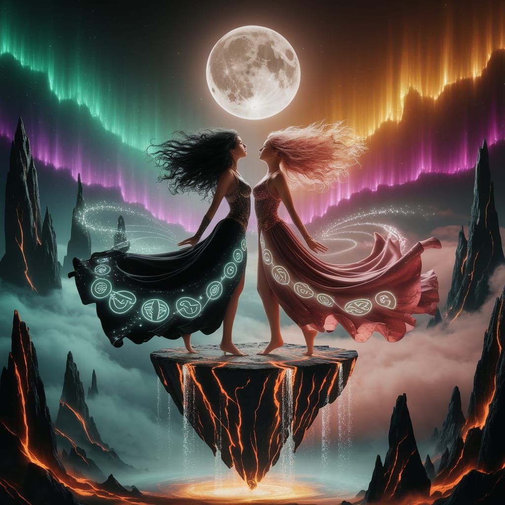 Celestial Priestesses Perform Ritual on Floating Isle