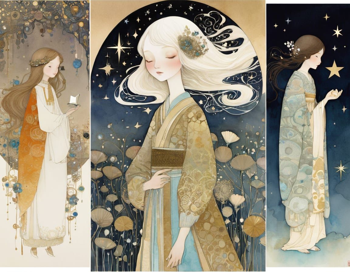 Singing Turtle Whimsical Illustration in Folk Art Style